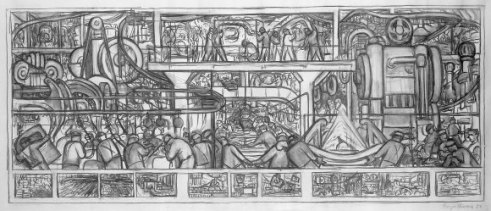 Boceto para el muro sur | Mural Diego Rivera | Detroit Institute of Arts