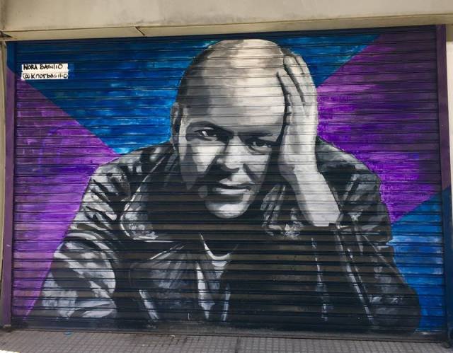 Nora Basilio mural en Once